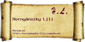 Hornyánszky Lili névjegykártya