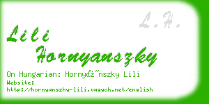 lili hornyanszky business card